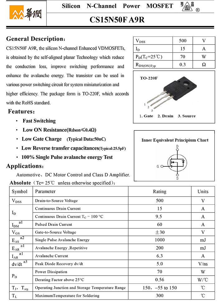 CS15N50F A9R-1