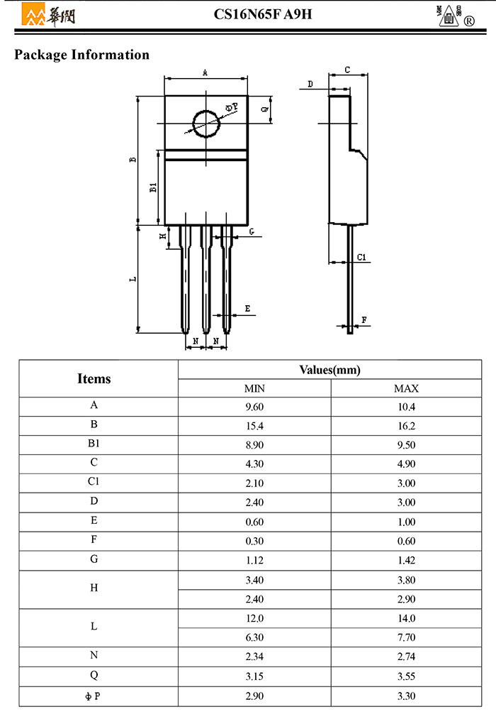 CS16N65F A9H-9