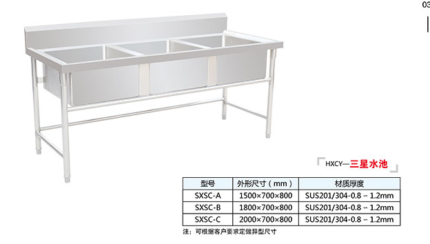 普通款洗涮池-三星水池